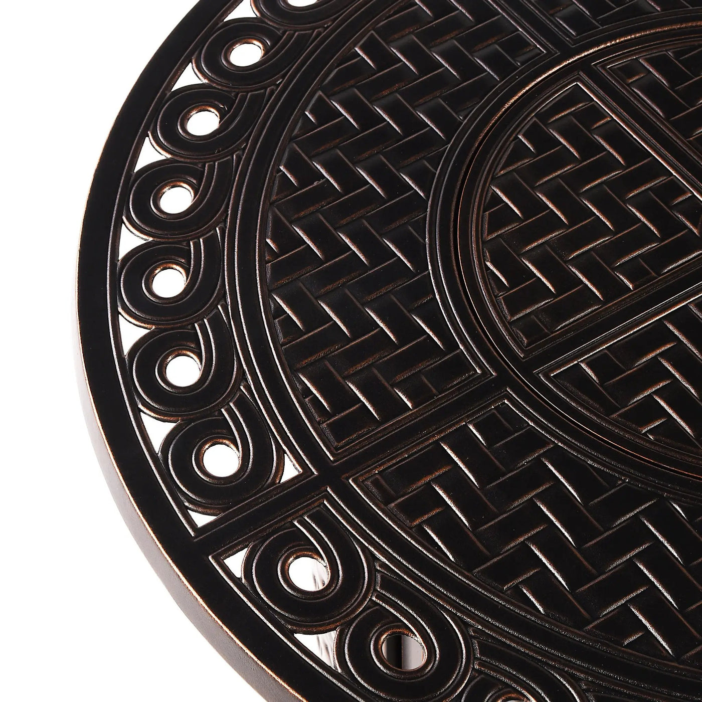 Aluminum 34-in Round Propane Fire Table with Beads, Covers and Lid by Sharicks