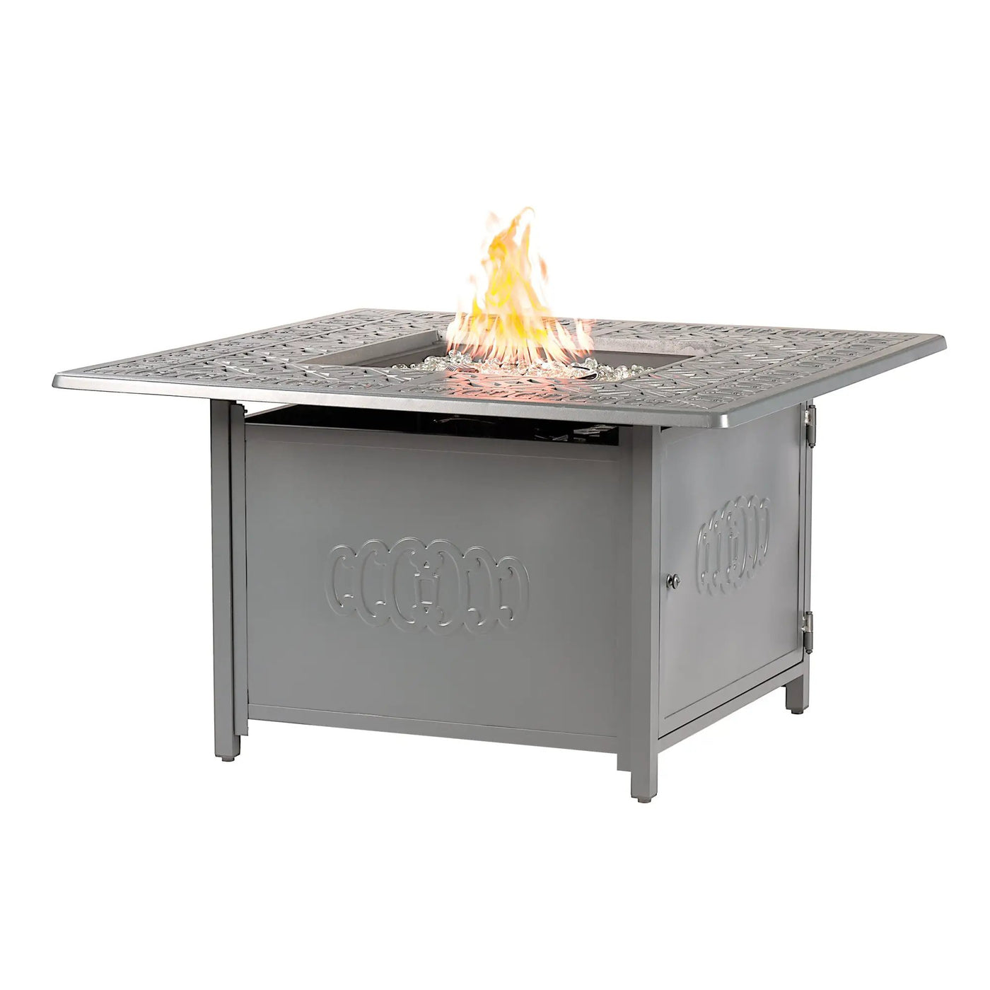 Aluminum 42-in Square Propane Fire Table with Beads, Covers and Lid by Sharicks