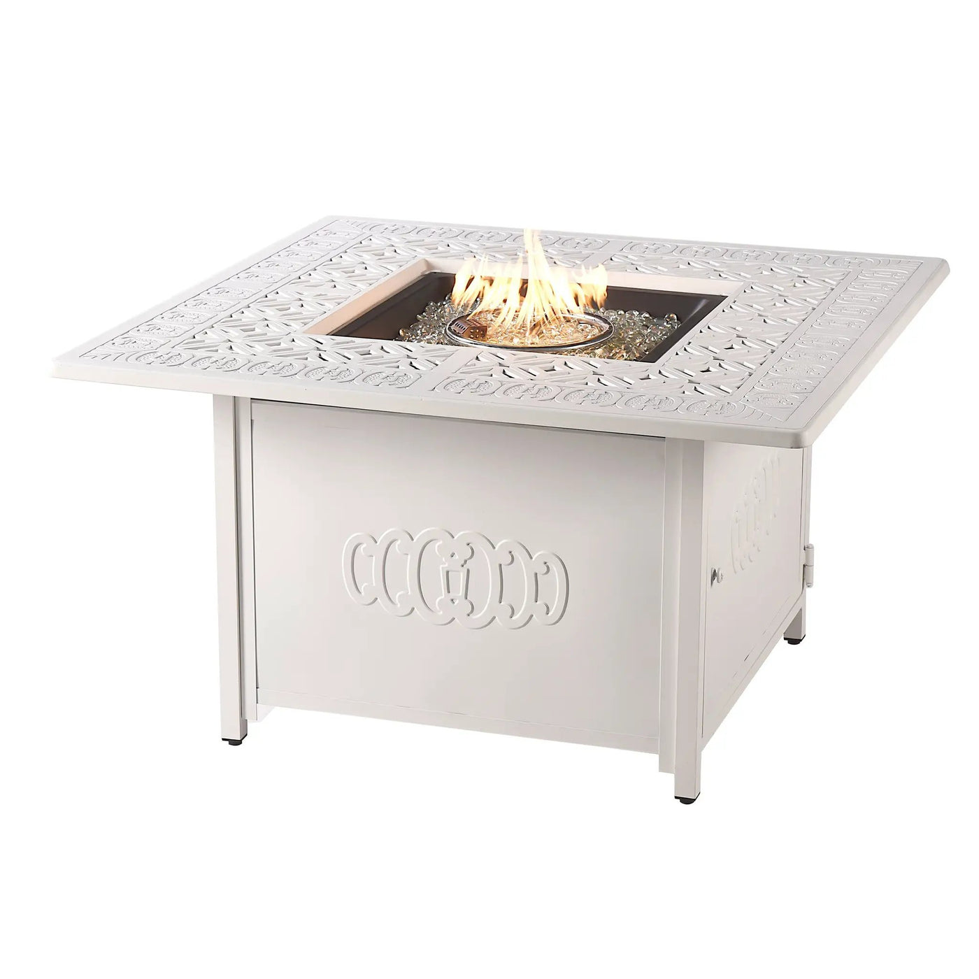 Aluminum 42-in Square Propane Fire Table with Beads, Covers and Lid by Sharicks