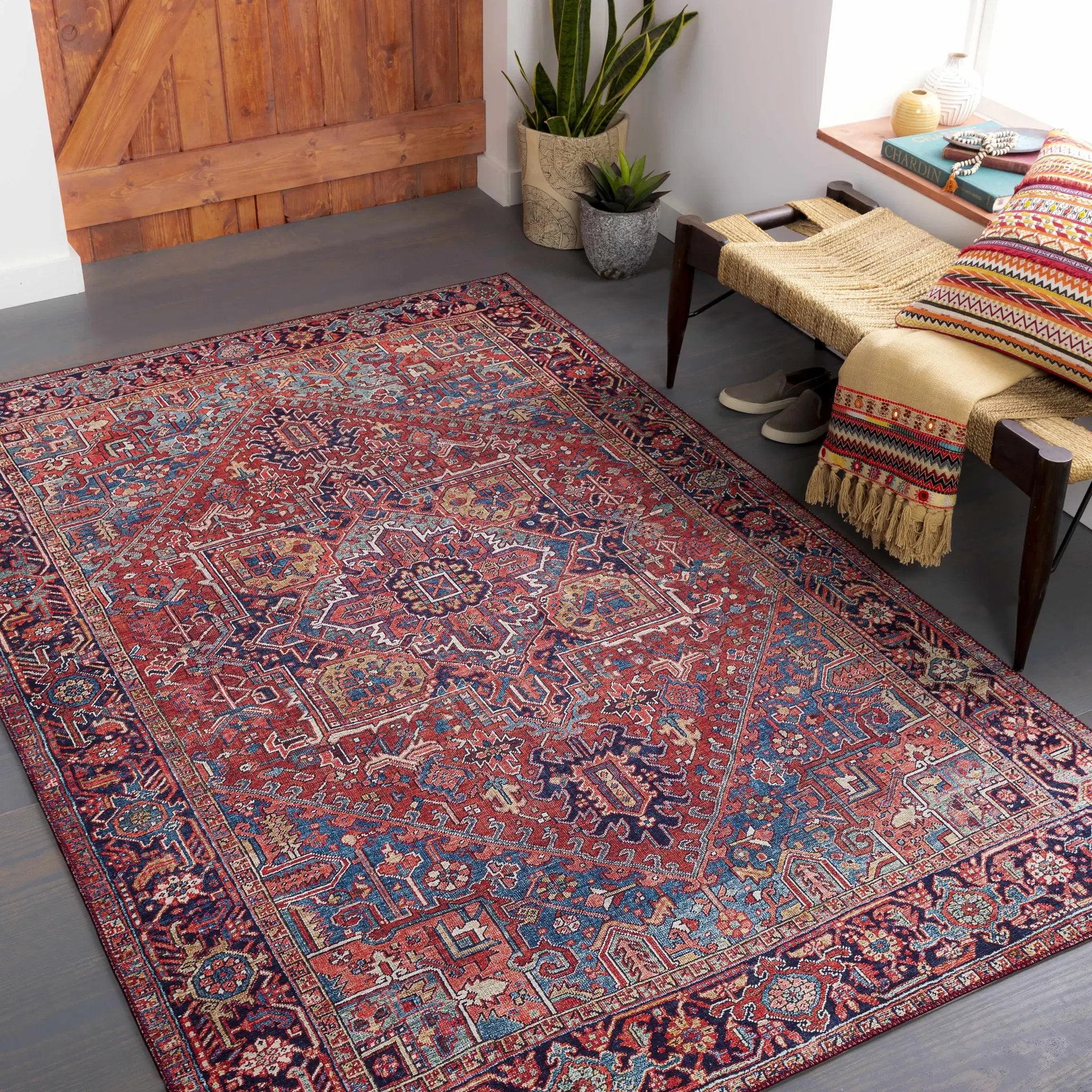 Ronneby Red Traditional Area Rug by Boutique Rugs