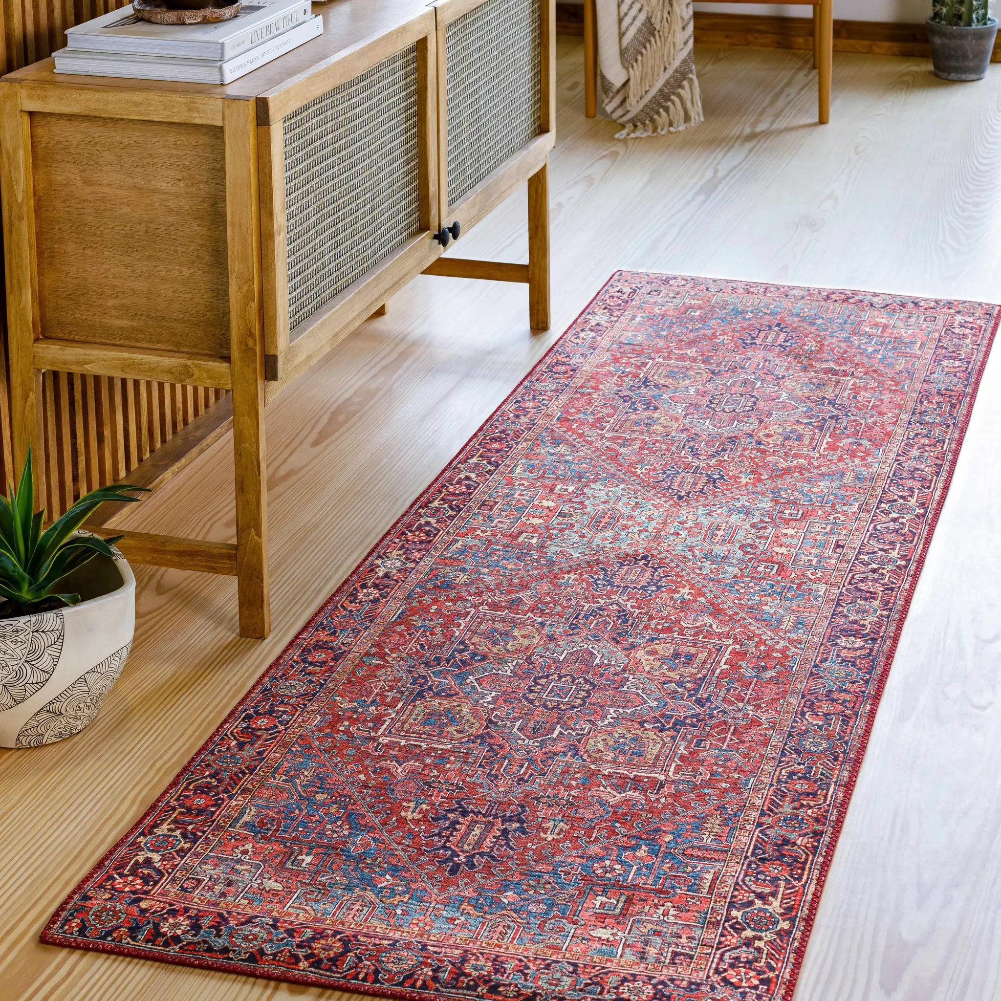 Ronneby Red Traditional Area Rug by Boutique Rugs