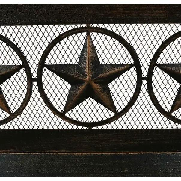 Square Outdoor Steel Wood Burning Fire Pit with Star Design by HomePacific