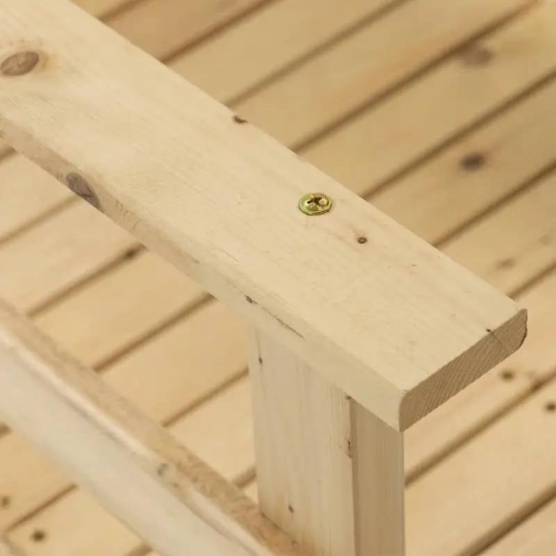 7 ft. Wooden Garden Bridge with Hand Rails in Natural Finish by HomePacific