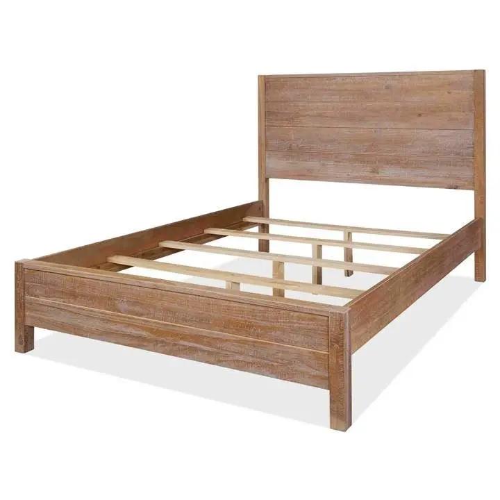 FarmHome Rustic Solid Pine Platform Bed in Queen Size by HomePacific