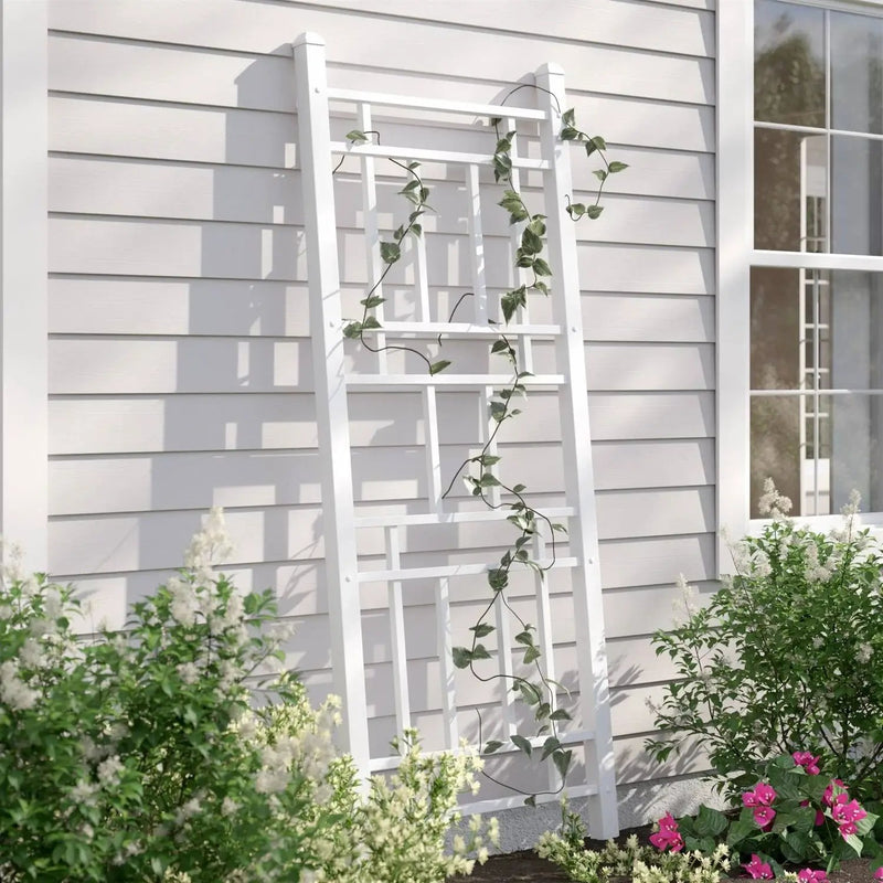 75-inch White Vinyl Outdoor Garden Trellis - Made in USA by HomePacific