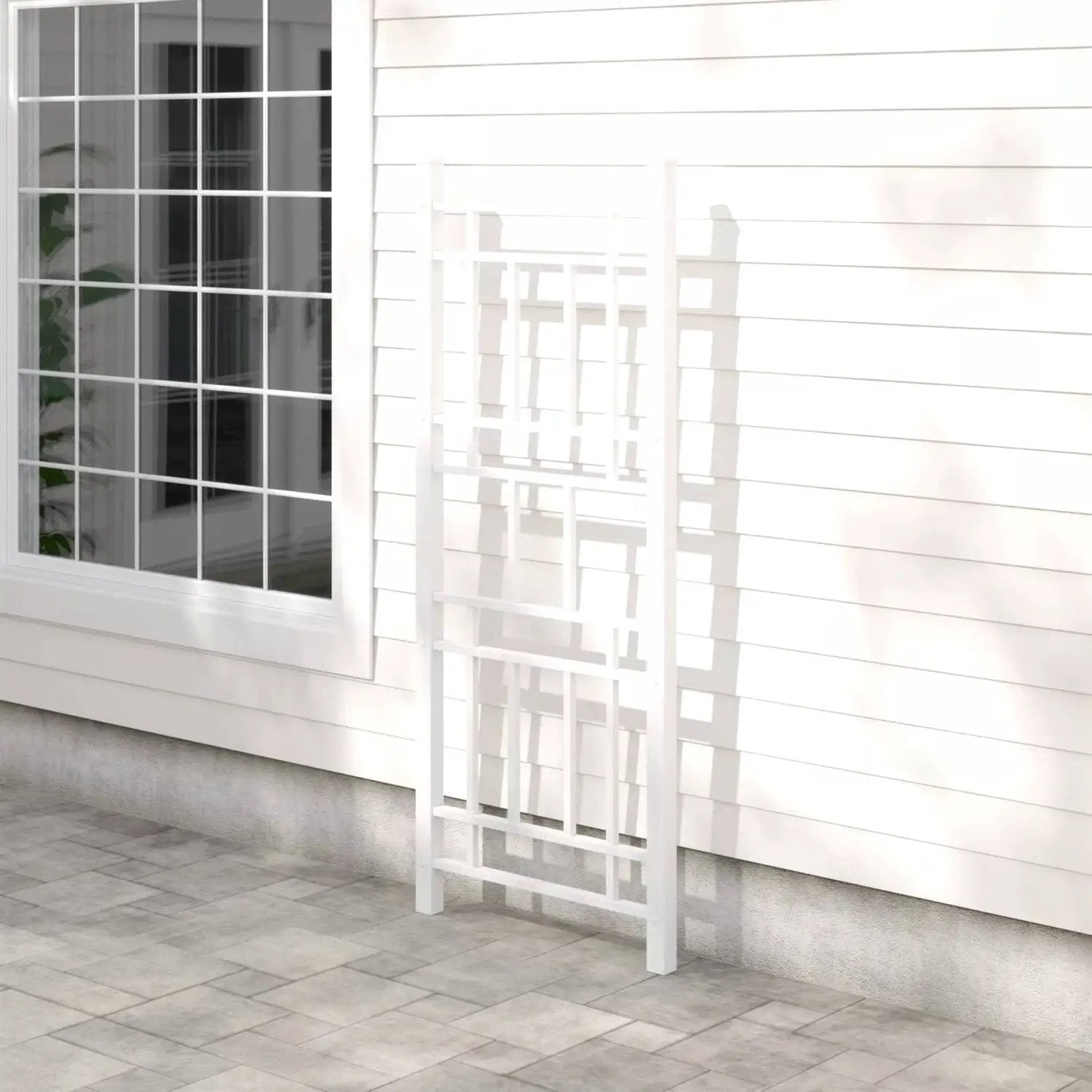 75-inch White Vinyl Outdoor Garden Trellis - Made in USA by HomePacific