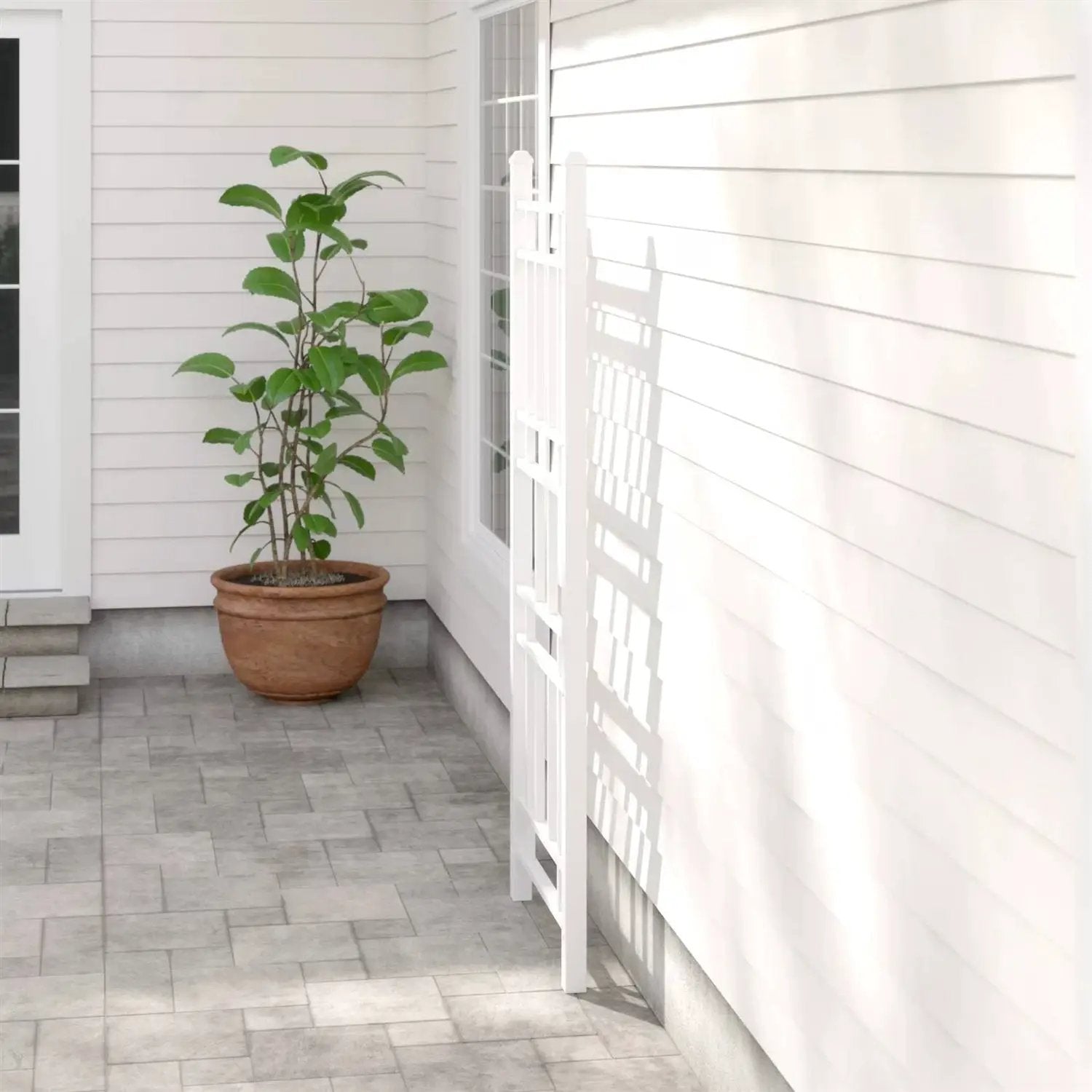75-inch White Vinyl Outdoor Garden Trellis - Made in USA by HomePacific