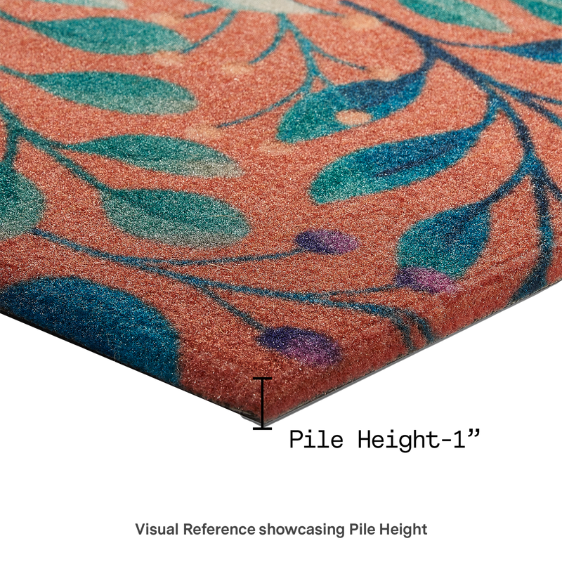 Rainforest Peach Outdoor Doormat – 18" x 30" Non-Slip, Nylon by Fab Habitat
