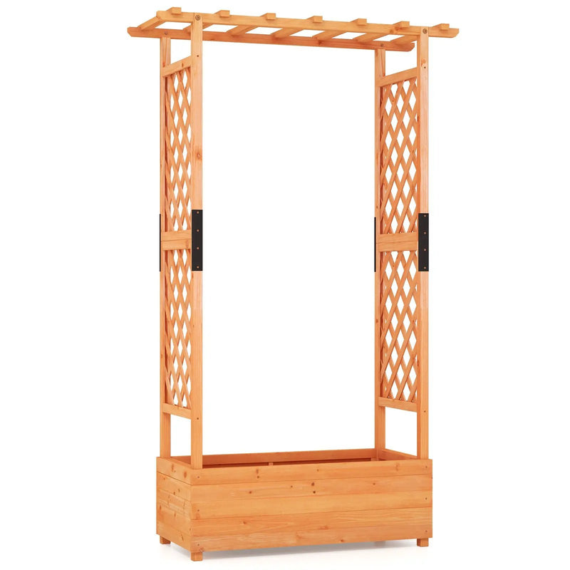 Raised Garden Bed with Arch Trellis-Orange by DirectDeals