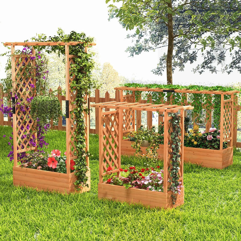 Raised Garden Bed with Arch Trellis-Orange by DirectDeals