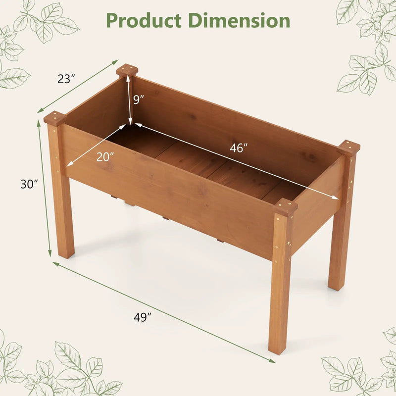 Raised Garden Bed with Legs and Drainage Holes for Backyard-Brown by DirectDeals