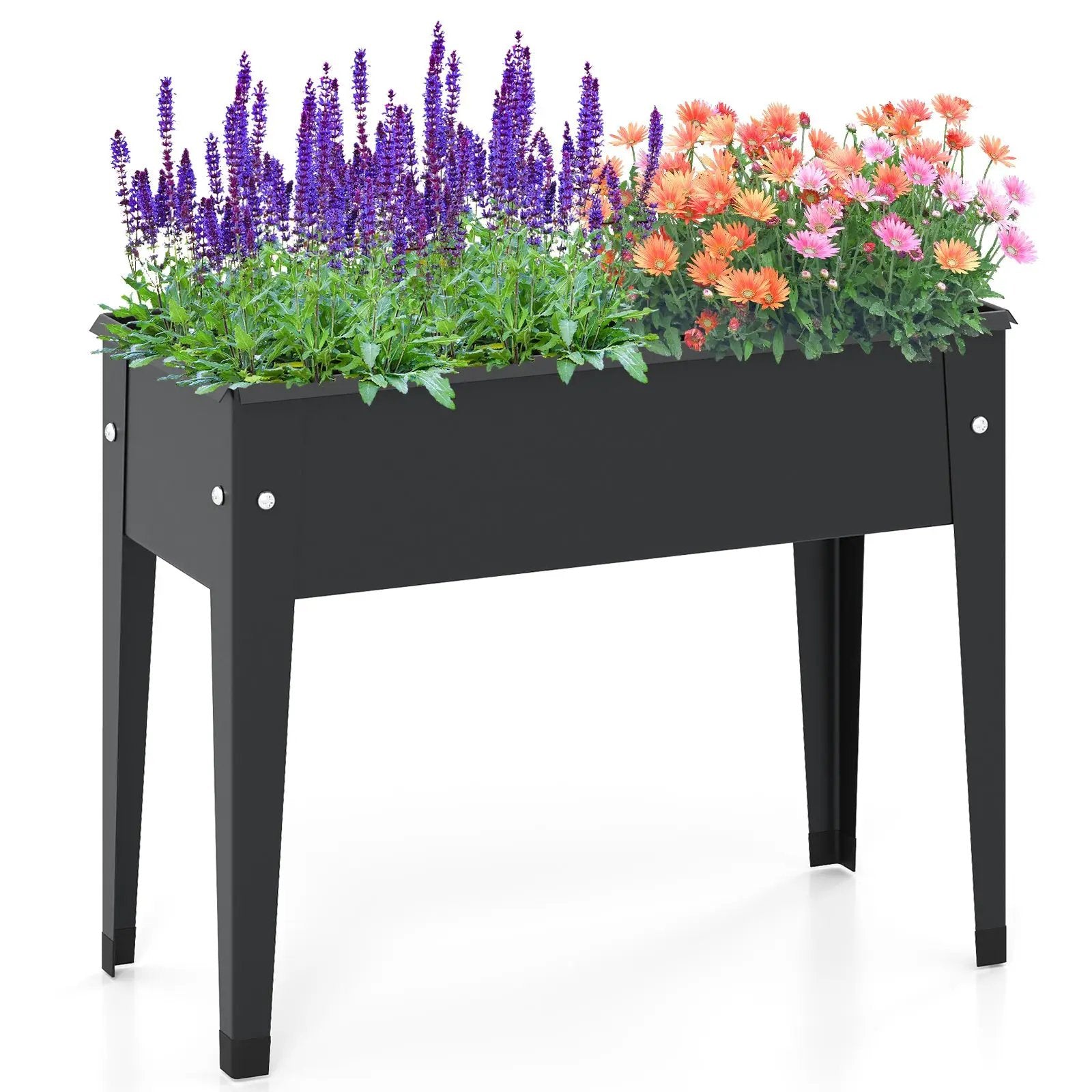 Raised Garden Bed Elevated Metal Planter Box with Legs Drainage Holes by DirectDeals