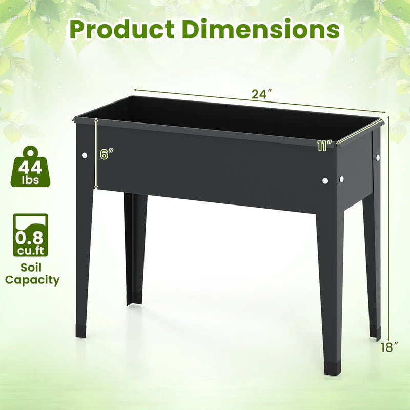 Raised Garden Bed Elevated Metal Planter Box with Legs Drainage Holes by DirectDeals