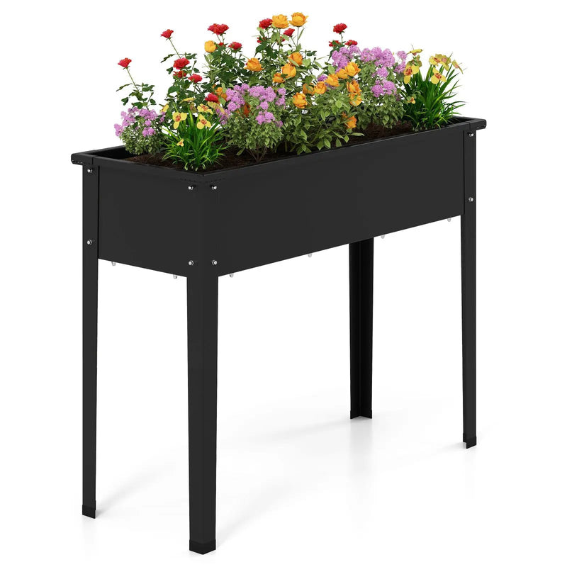 Raised Garden Bed Elevated Metal Planter Box with Legs Drainage Holes by DirectDeals