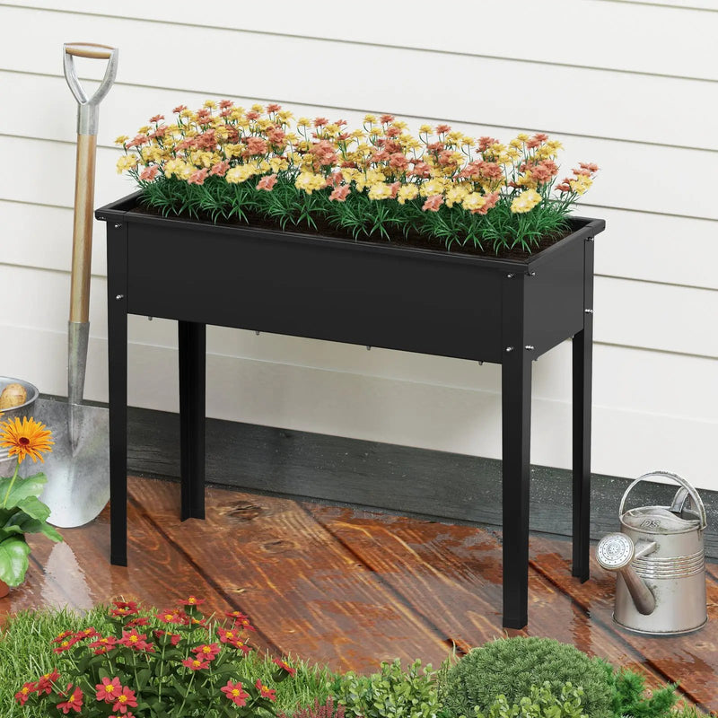 Raised Garden Bed Elevated Metal Planter Box with Legs Drainage Holes by DirectDeals