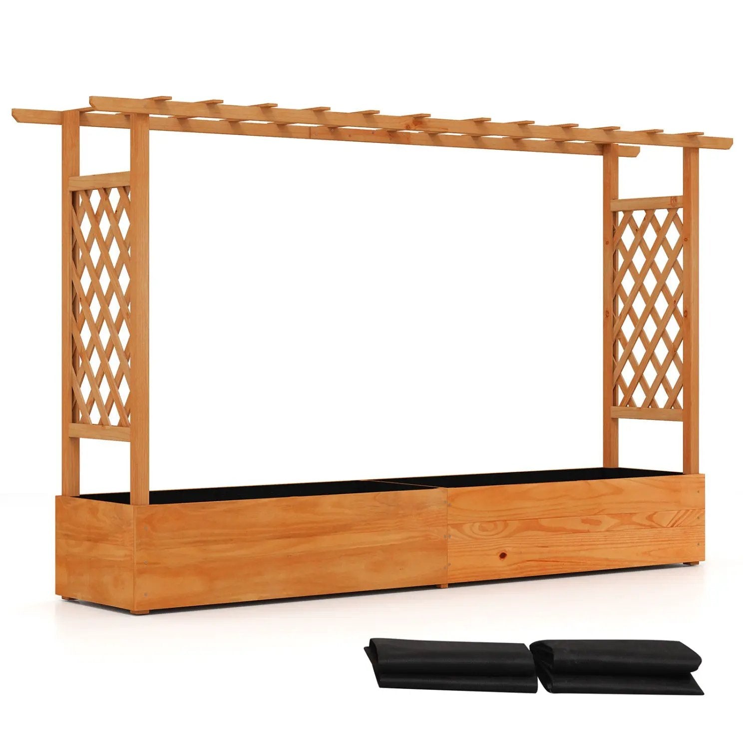 Raised Garden Bed Planter Box with Lattice Trellis Drainage Holes by DirectDeals