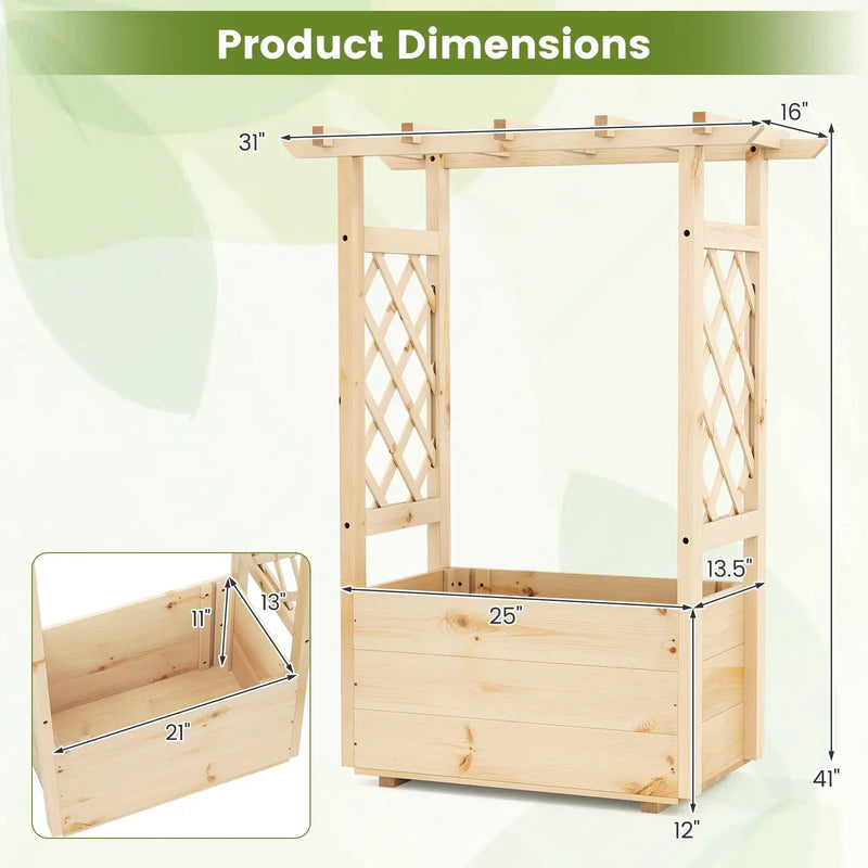 Raised Garden Bed Wooden Elevated Planter Box with Hanging Roof-S by DirectDeals