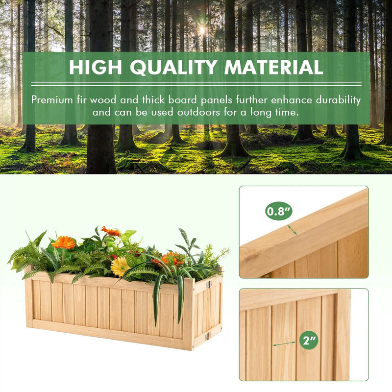 Folding Wooden Raised Garden Bed with Removable Bottom for Herbs Fruits Flowers by DirectDeals