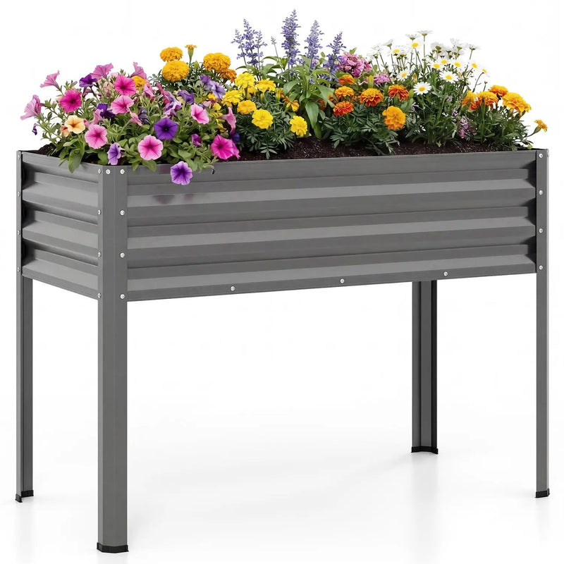 Raised Garden Bed with Legs Electro-Coating Metal Large Elevated Planter Box by DirectDeals