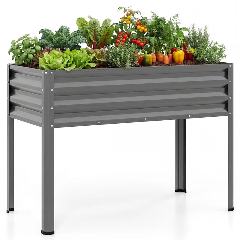 Raised Garden Bed with Legs Electro-Coating Metal Large Elevated Planter Box by DirectDeals