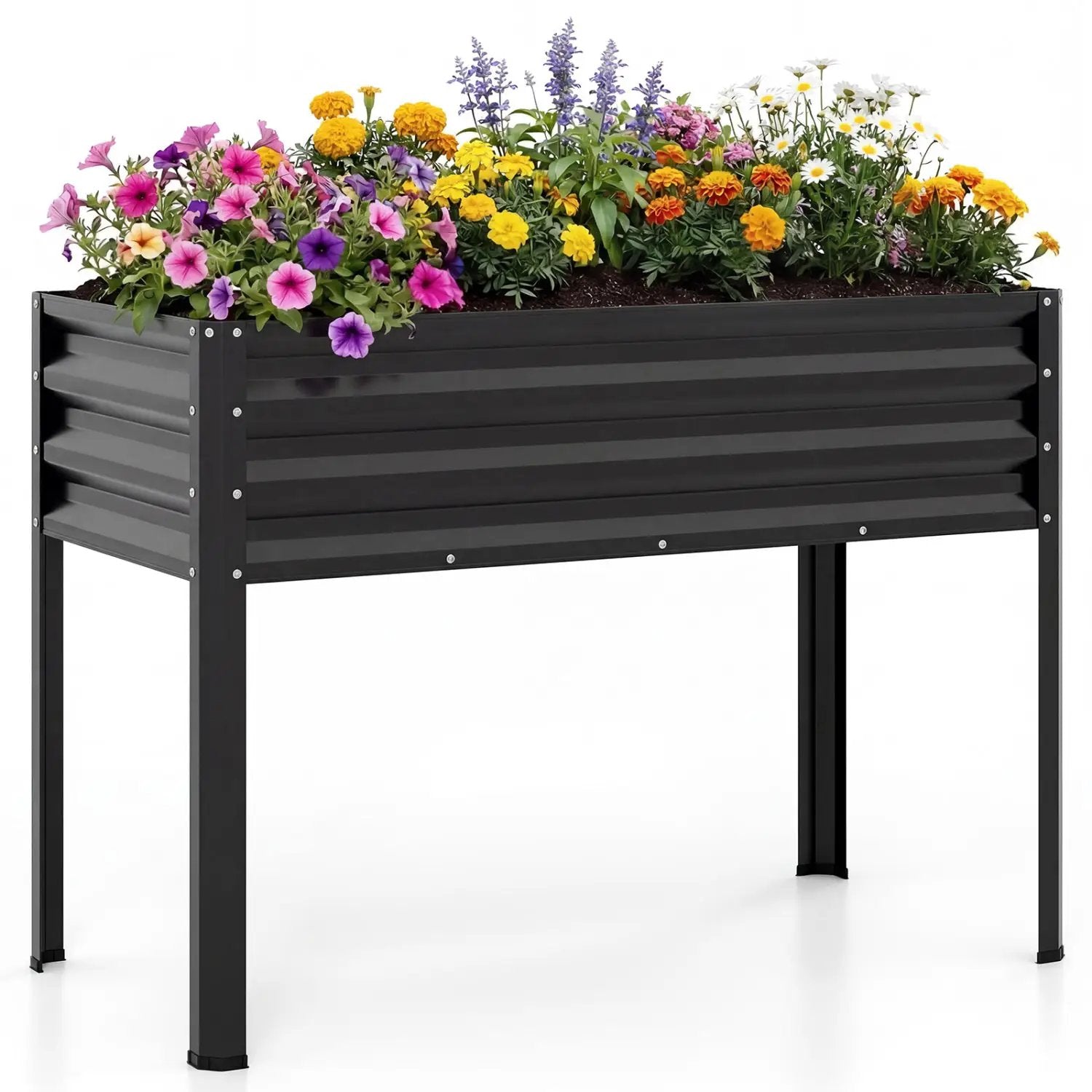 Raised Garden Bed with Legs Electro-Coating Metal Large Elevated Planter Box by DirectDeals