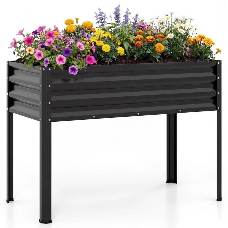 Raised Garden Bed with Legs Electro-Coating Metal Large Elevated Planter Box by DirectDeals