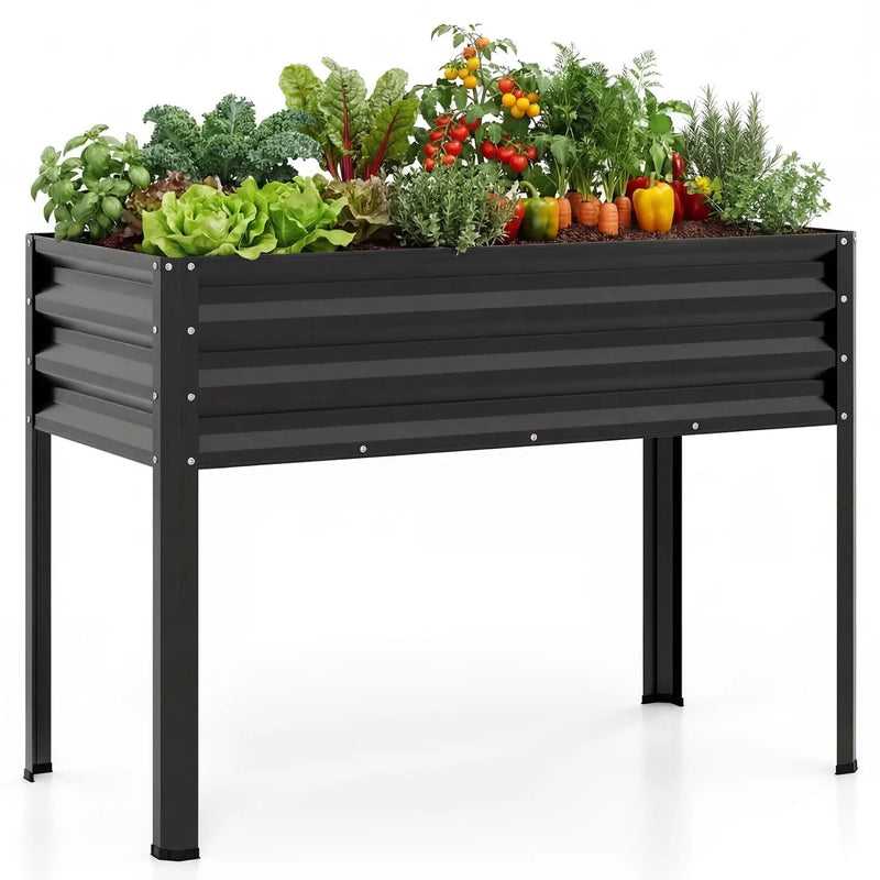 Raised Garden Bed with Legs Electro-Coating Metal Large Elevated Planter Box by DirectDeals