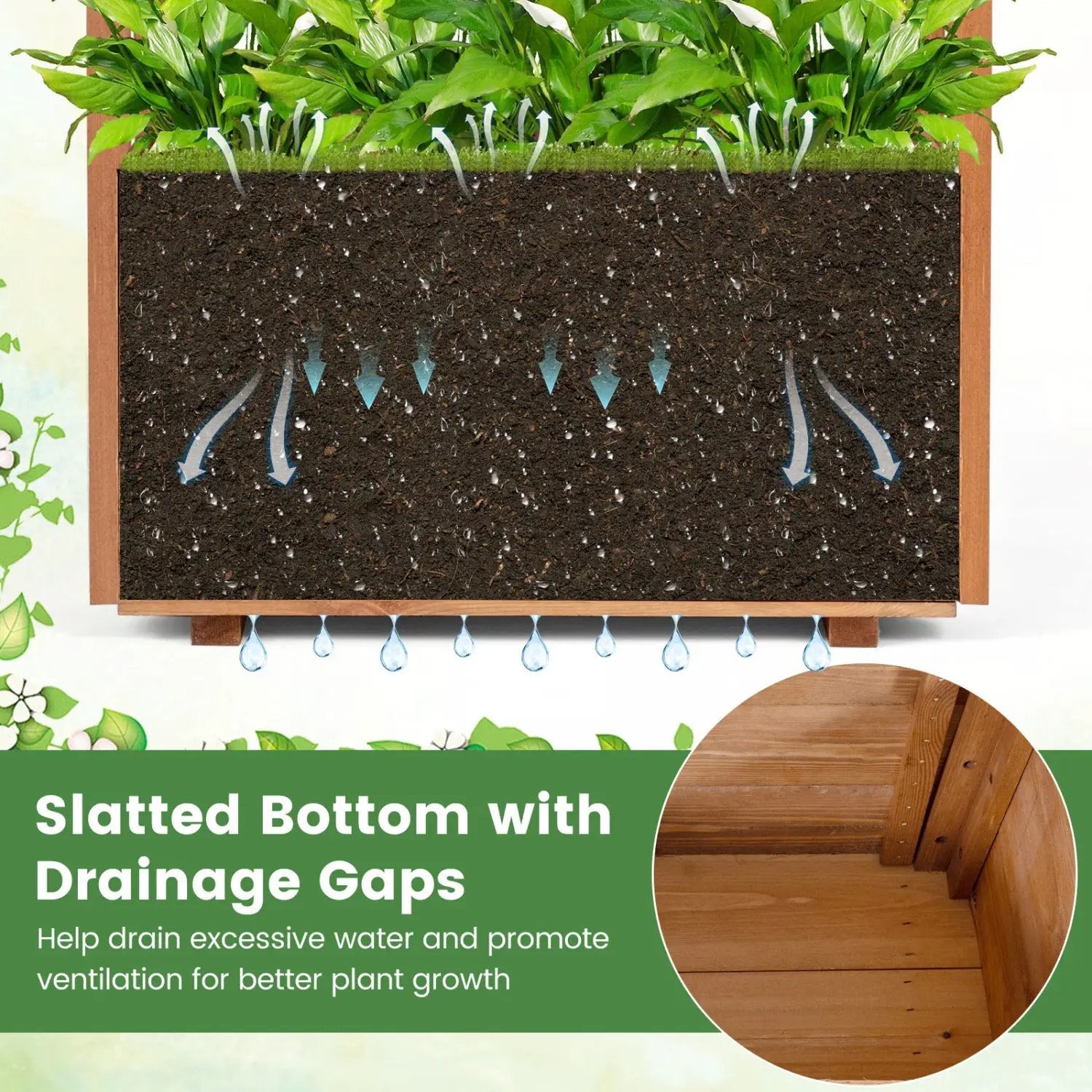 Raised Garden Bed with Lattice Trellises with Hanging Roof Set of 2 by DirectDeals