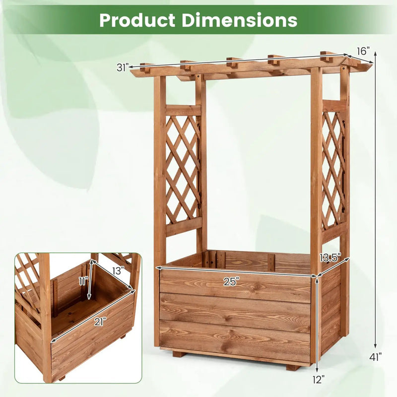 Raised Garden Bed with Lattice Trellises with Hanging Roof Set of 2 by DirectDeals