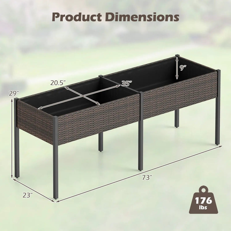 Raised Garden Bed with Legs and Removable Liner - 73 Inch by DirectDeals