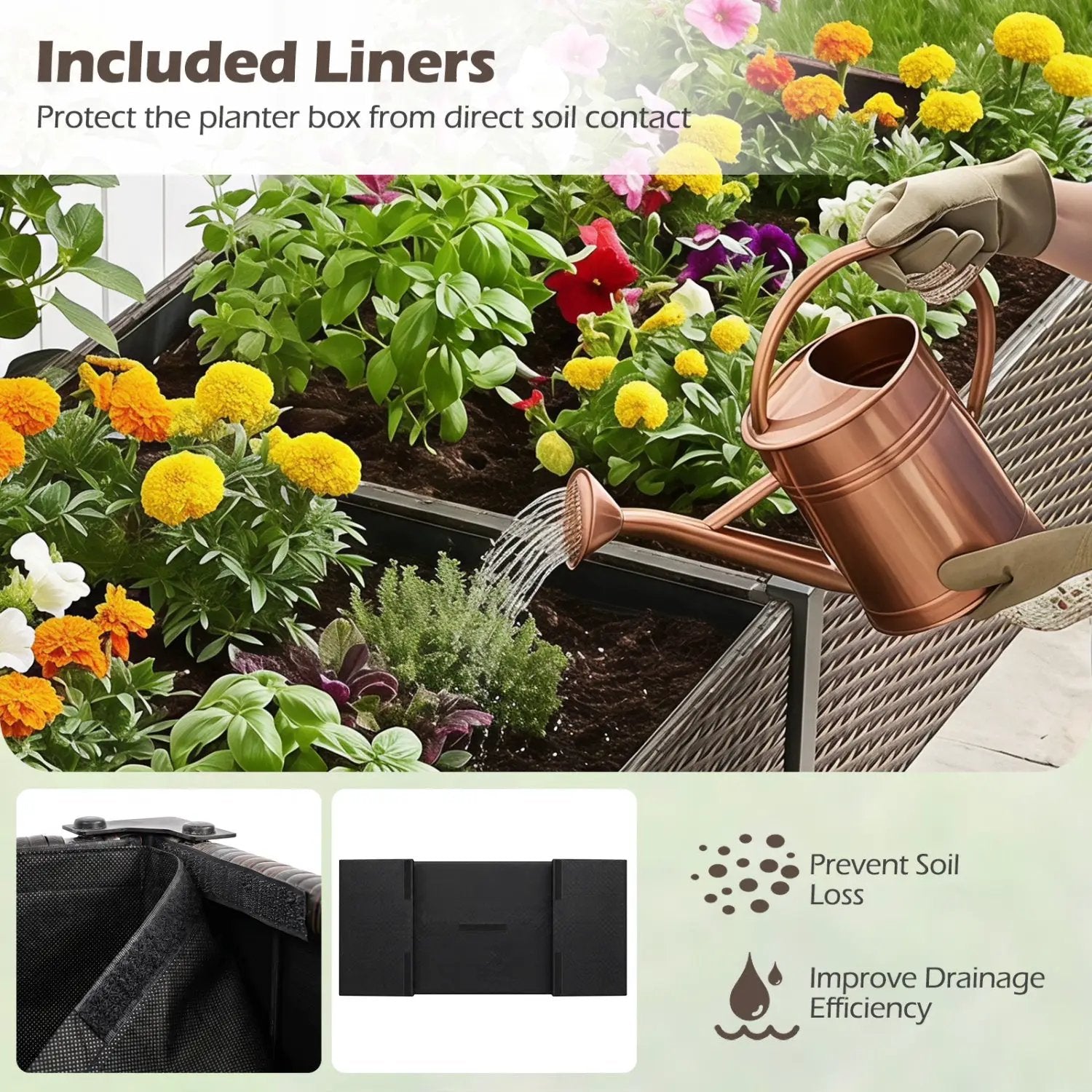 Raised Garden Bed with Legs and Removable Liner - 73 Inch by DirectDeals