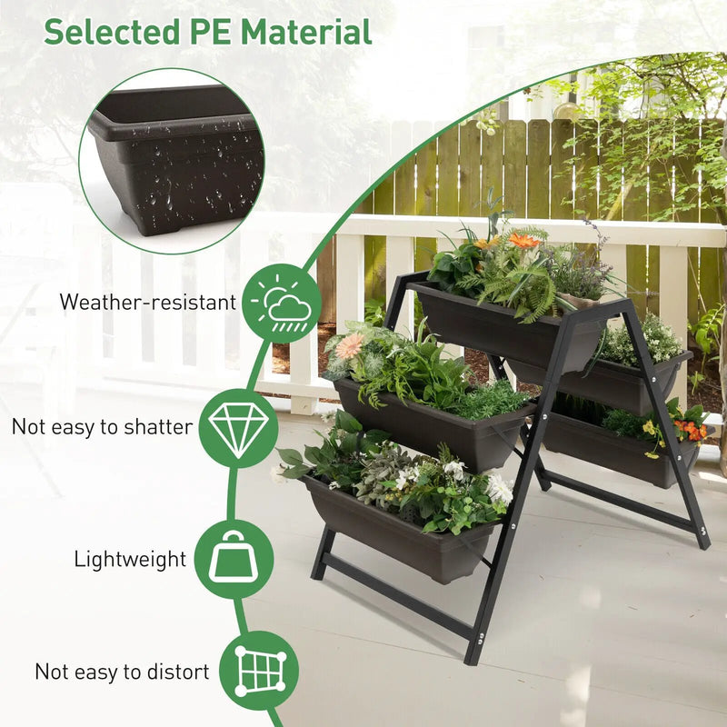 3-Tier Vertical Raised Garden Bed with 5 Plant Boxes by DirectDeals