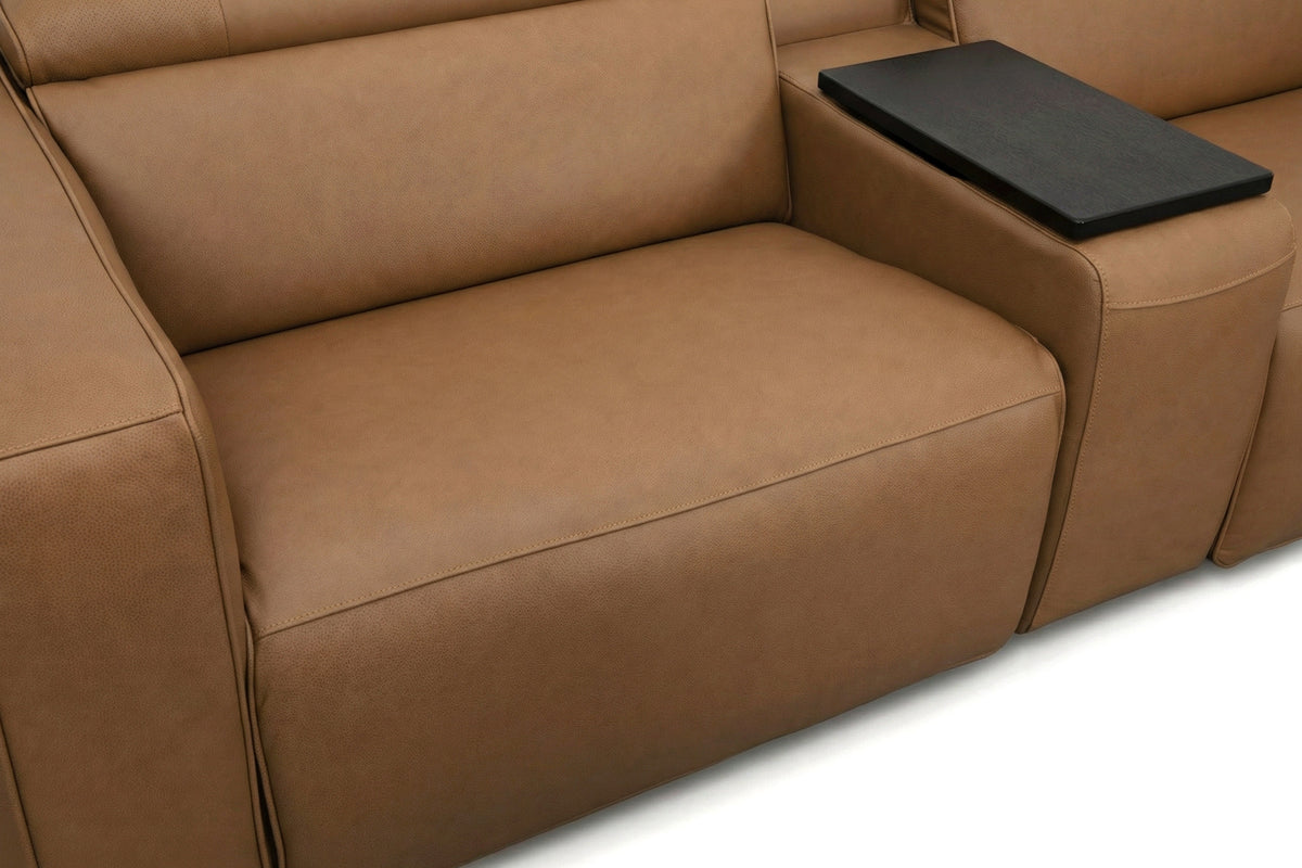 Rally Pro Caramel 6-Piece Power Reclining Sectional with Console and Immersive Sound System, photo 17 of 22