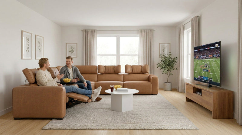 Rally Pro Caramel 6-Piece Power Reclining Sectional with Console and Immersive Sound System, photo 14 of 22