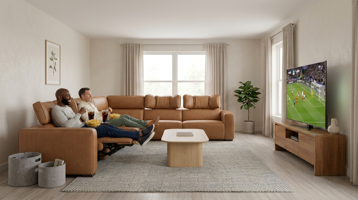 Rally Pro Caramel 6-Piece Power Reclining Sectional with Console and Immersive Sound System, photo 15 of 22