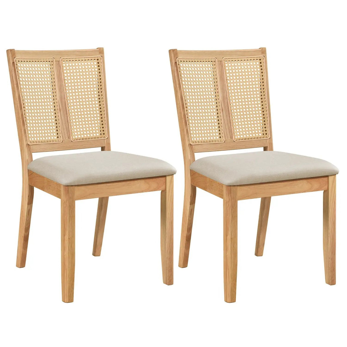 Rattan Dining Chairs Set of 2 with Curved Backrest by DirectDeals