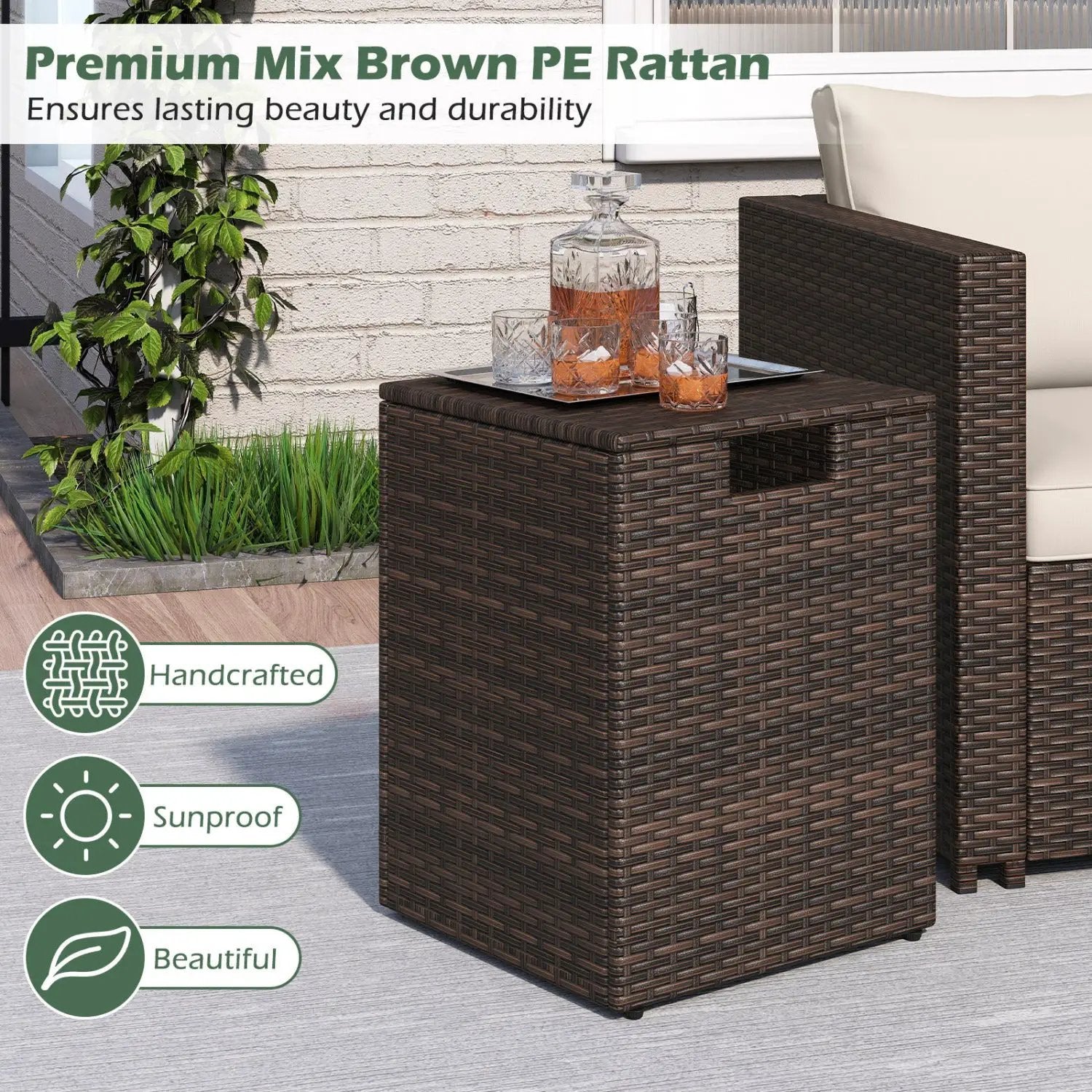 Rattan Propane Tank Cover Patio Hideaway Tank Side Table by DirectDeals
