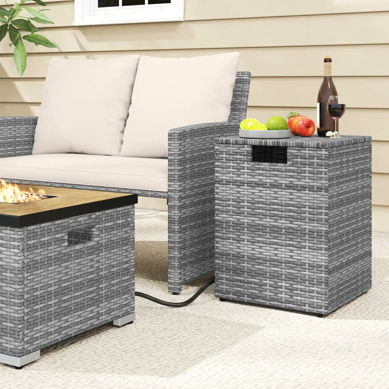 Rattan Propane Tank Cover Patio Hideaway Tank Side Table by DirectDeals