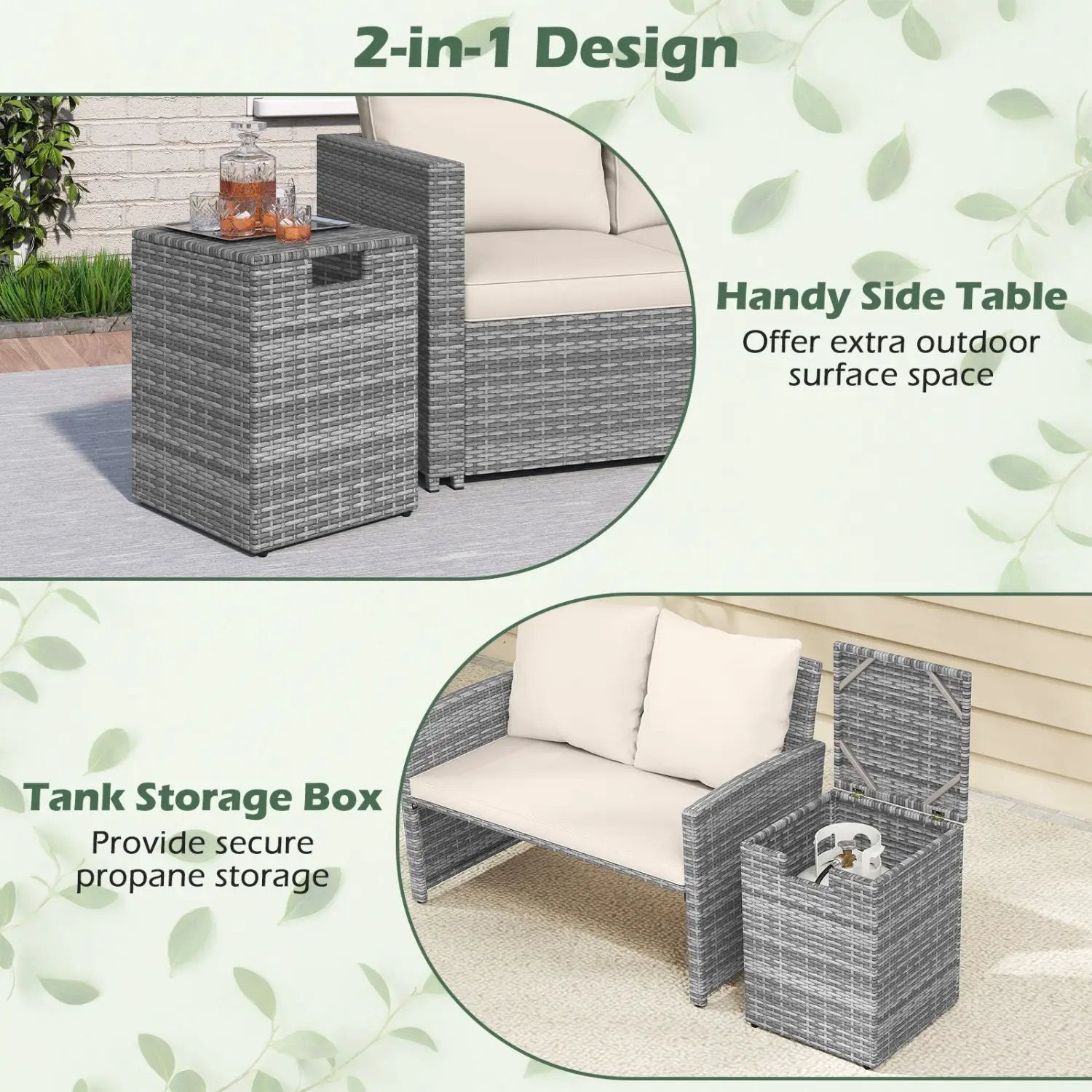 Rattan Propane Tank Cover Patio Hideaway Tank Side Table by DirectDeals