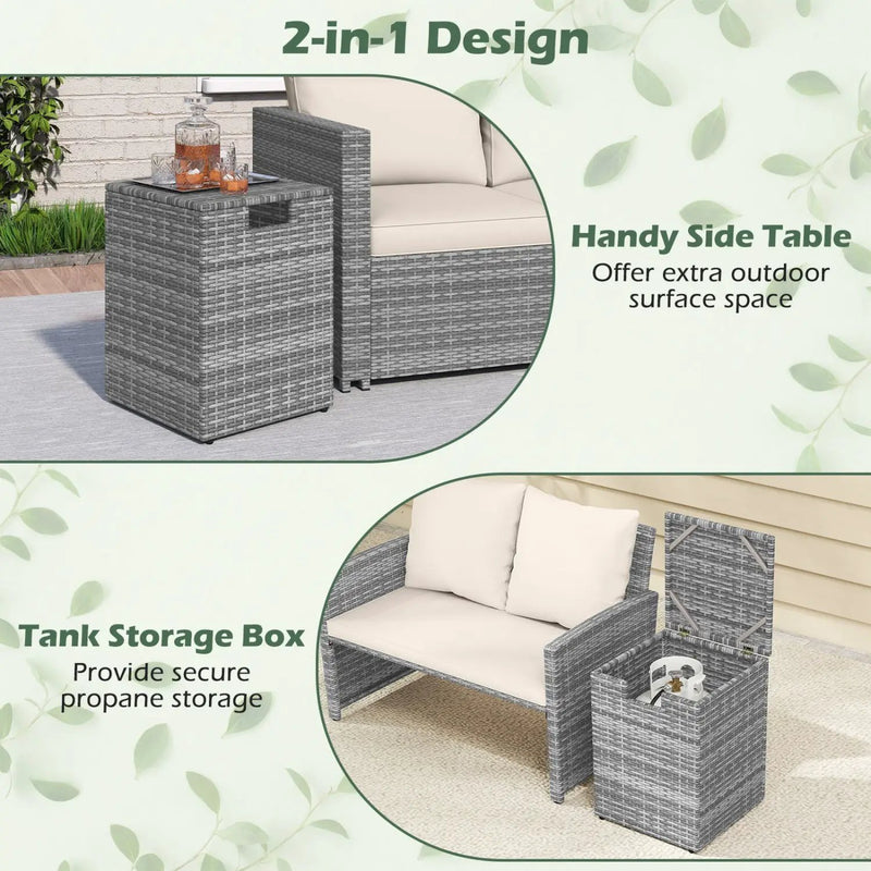 Rattan Propane Tank Cover Patio Hideaway Tank Side Table by DirectDeals
