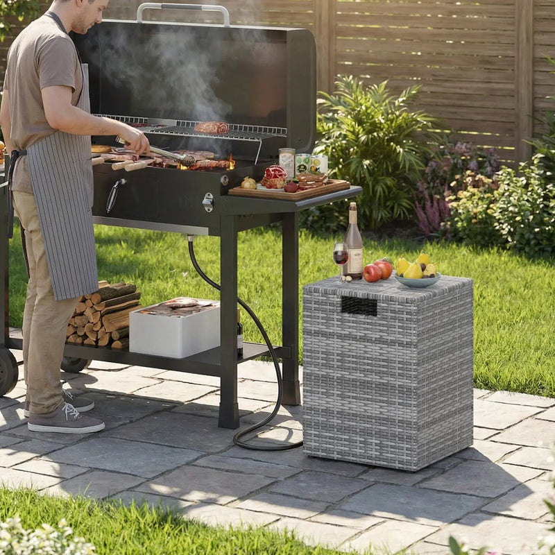 Rattan Propane Tank Cover Patio Hideaway Tank Side Table by DirectDeals
