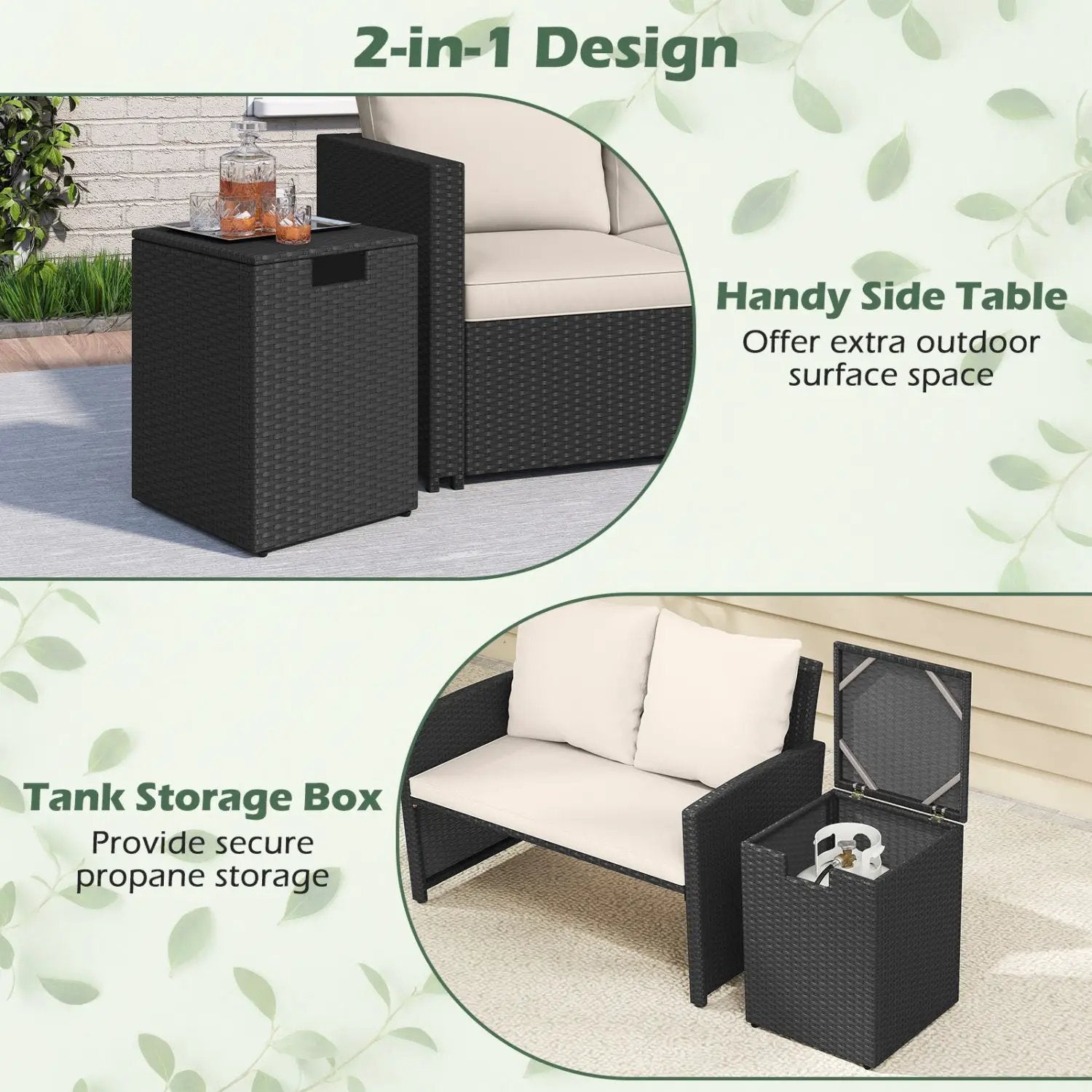 Rattan Propane Tank Cover Patio Hideaway Tank Side Table by DirectDeals