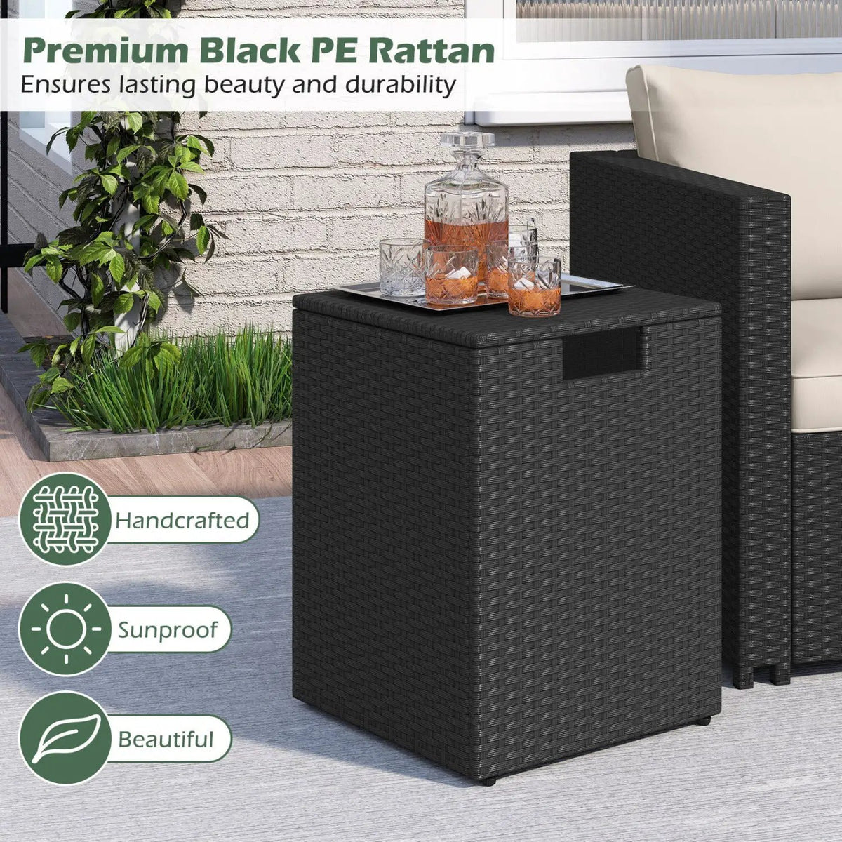 Rattan Propane Tank Cover Patio Hideaway Tank Side Table by DirectDeals
