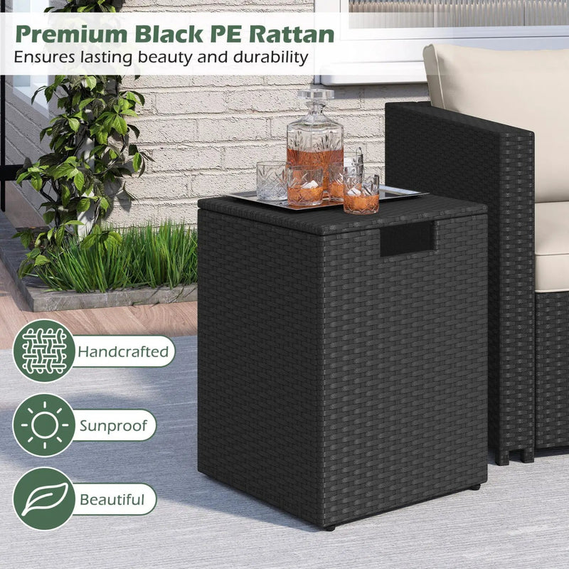 Rattan Propane Tank Cover Patio Hideaway Tank Side Table by DirectDeals