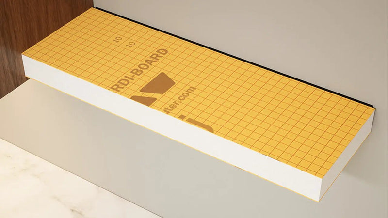 The Original™ Ready-to-Tile Free Floating Shelf with Orange Waterproof Board by The Original Granite Bracket