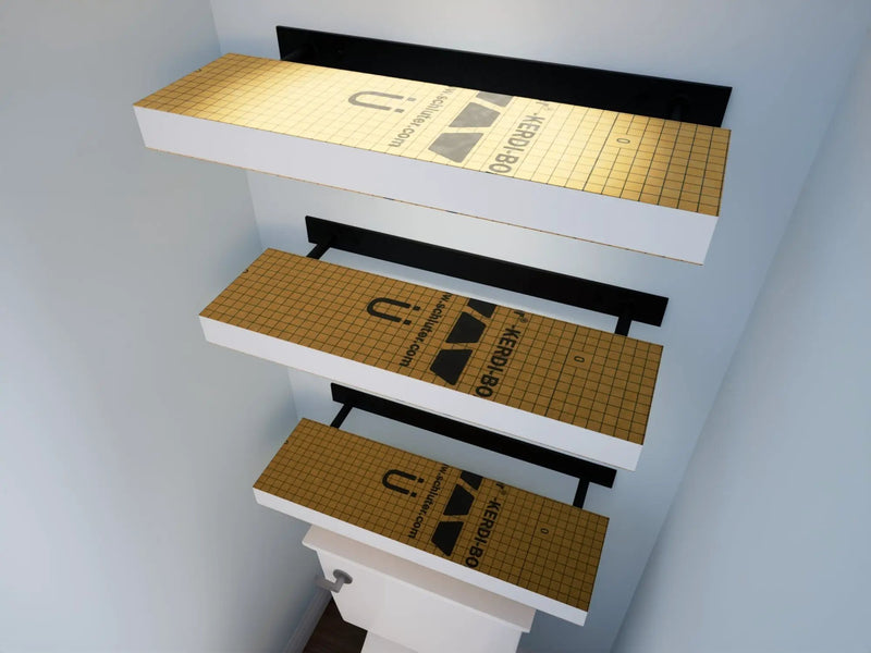 The Original™ Ready-to-Tile Free Floating Shelf with Orange Waterproof Board by The Original Granite Bracket