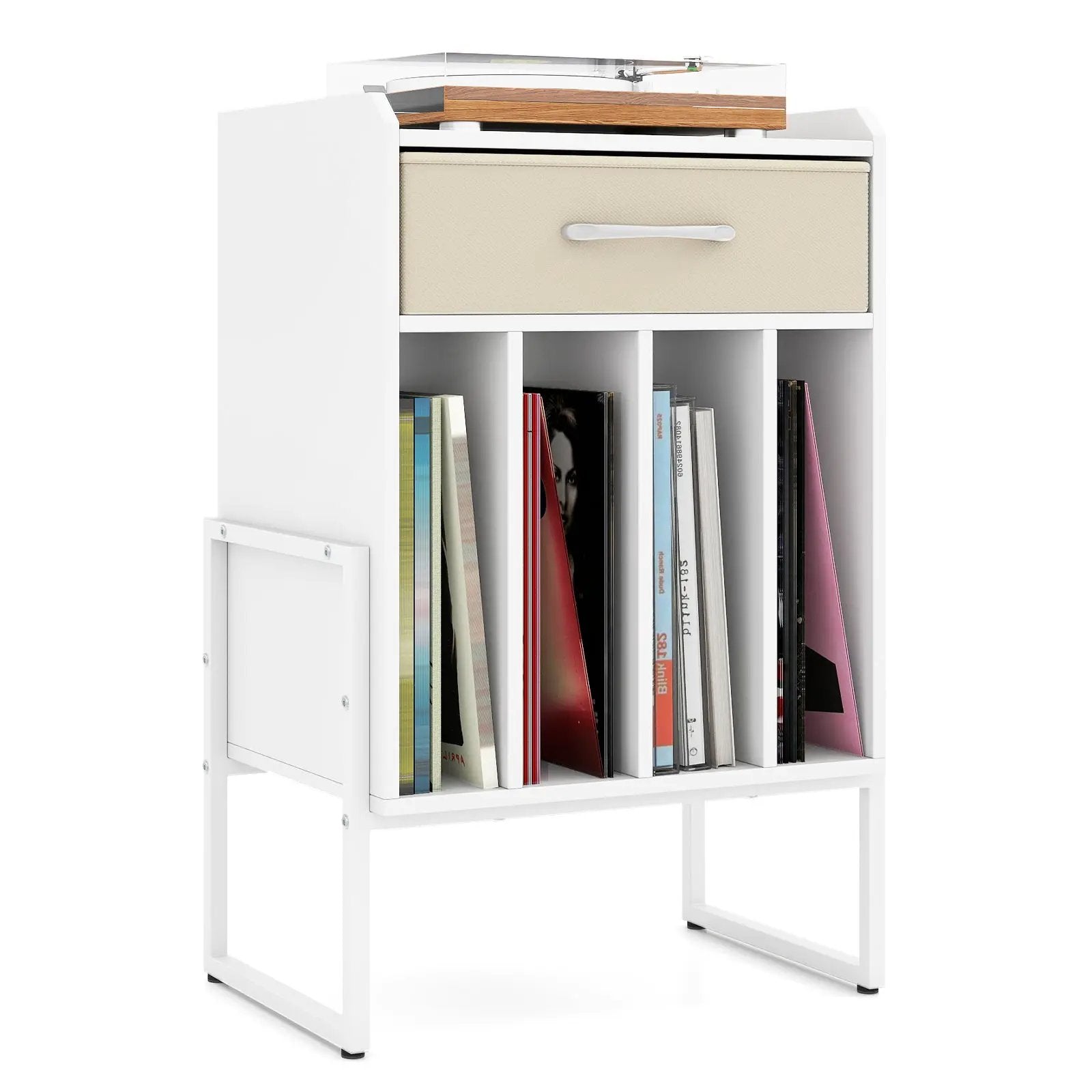 Record Player Stand with Drawer and Record Holder by DirectDeals