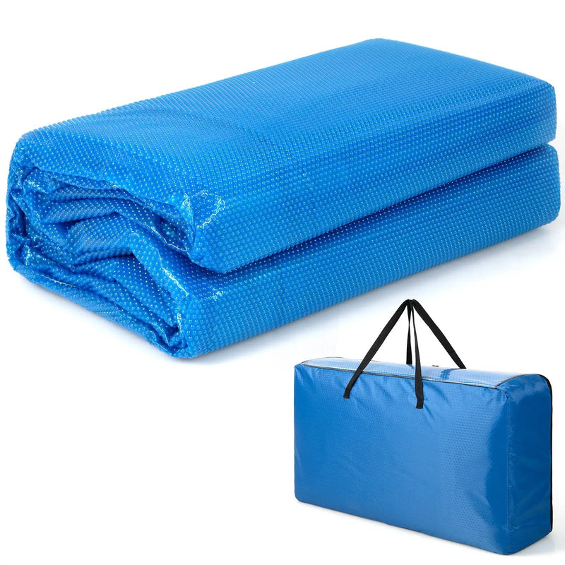 Rectangle Swimming Pool Cover 12-MIL Heat Retaining Pool Solar Blanket with Carrying Bag by DirectDeals