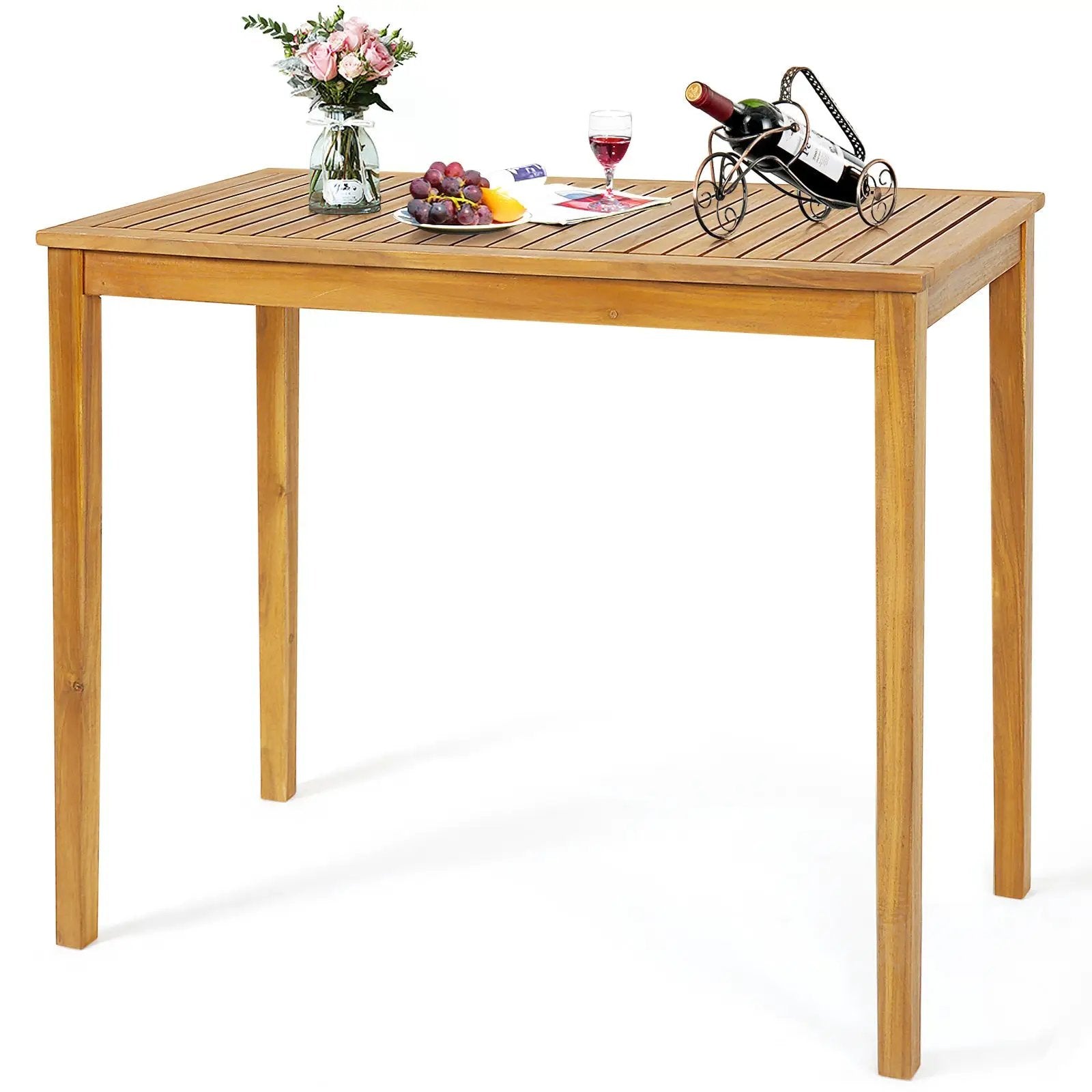 Rectangular Indoor and Outdoor Bar Height Table for Garden by DirectDeals