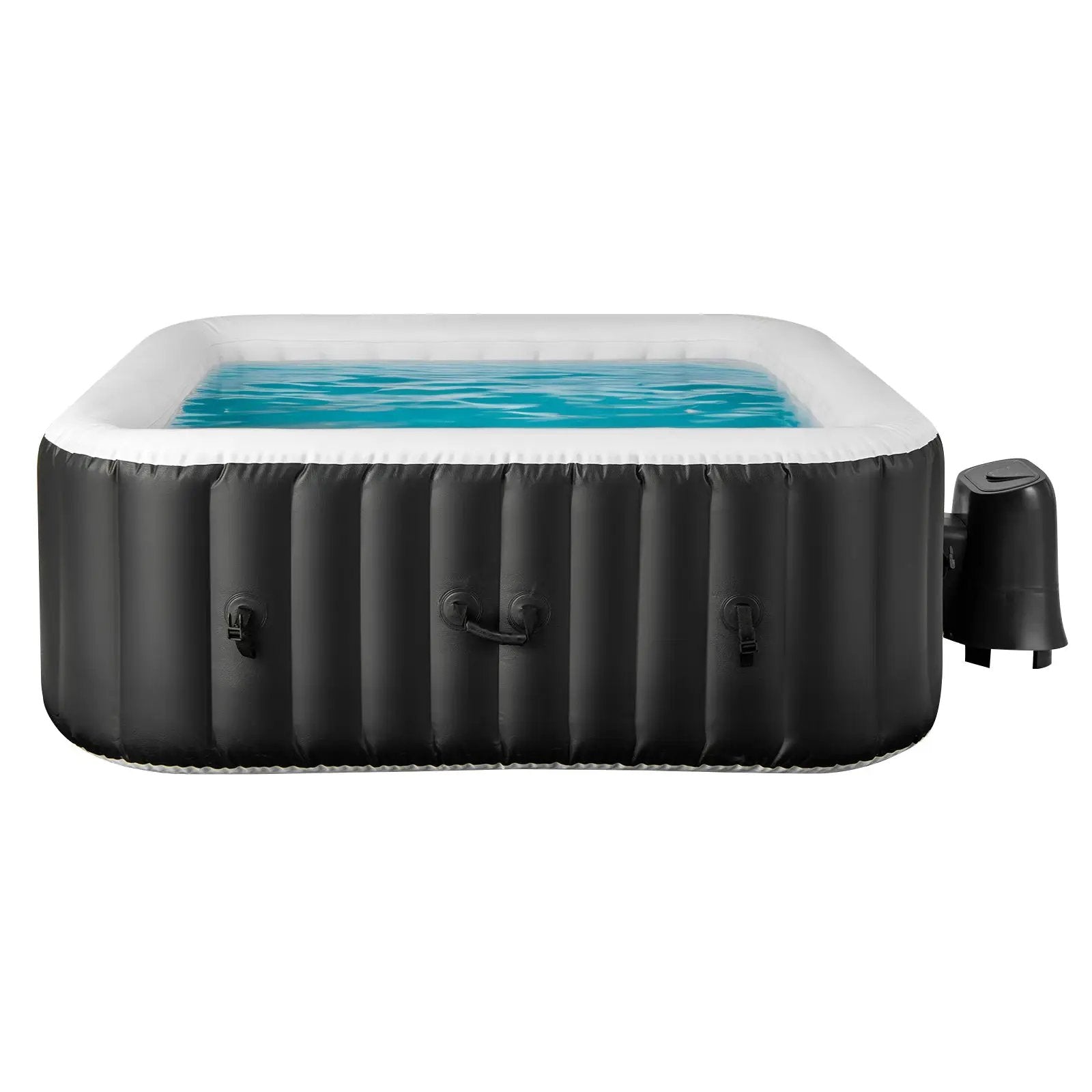 Rectangular Blowup Pool Hottub with 130 Air Jets for 4-6 Person-Black by DirectDeals